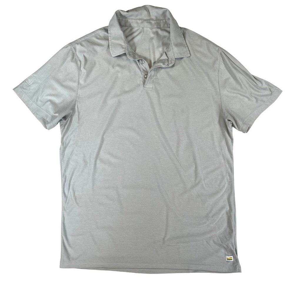 Vuori Polo Shirt Mens Large Gray Performance Stretch Short Sleeve Golf Casual